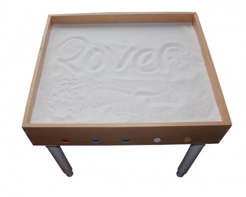 Luminous table in beech for sand painting (includes sand 12.5 kg)